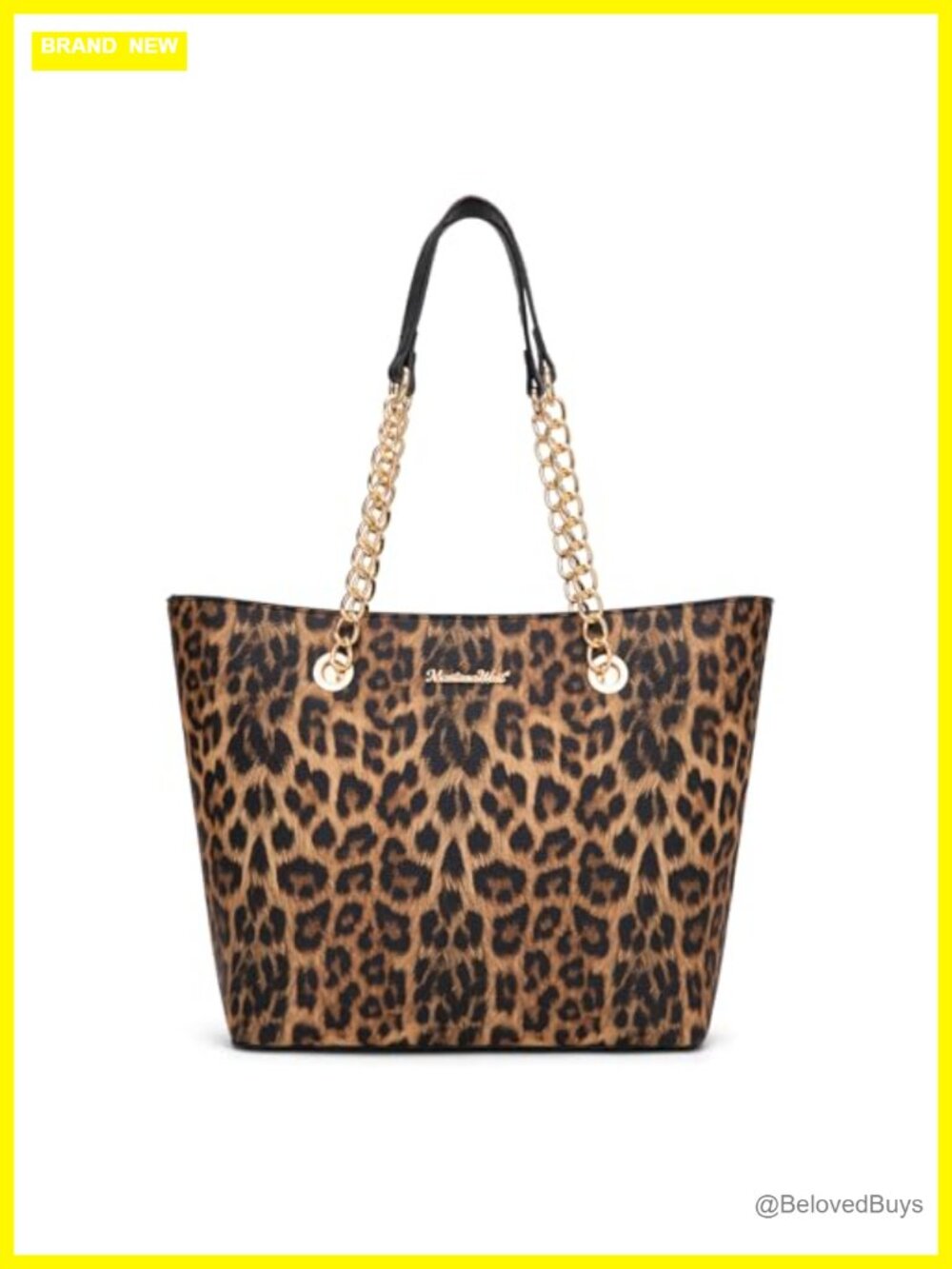 PU Leather Chain Top Handle Tote Bag for Women